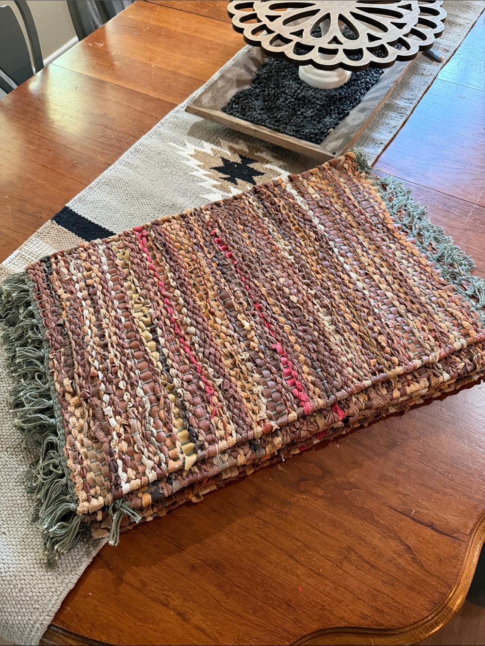 Larry Traverso Tucson Woven Multicolor leather Blend placemats